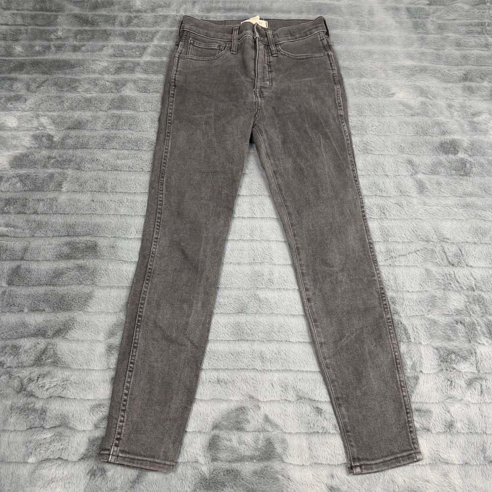 Madewell 10 High-Rise Skinny Jeans Womens 26P Faded Black Denim Petite 14924